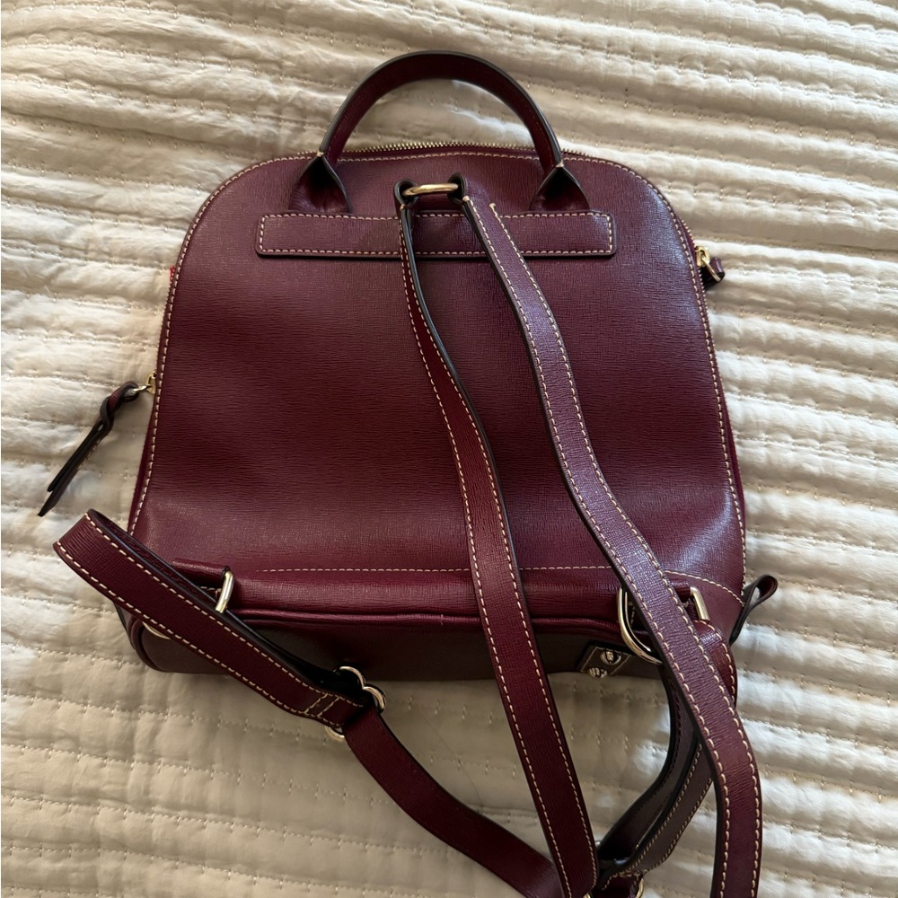 Dooney & Bourke Maroon Ziptop backpack - Picture 2 of 7